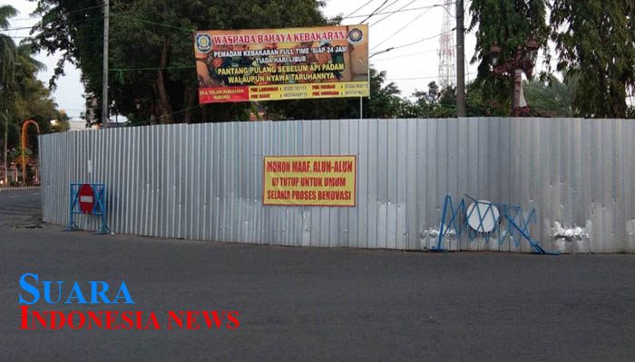 Hingga Hari ke 10 Pergantian Tahun, Alun Alun Lamongan Masih Ditutup