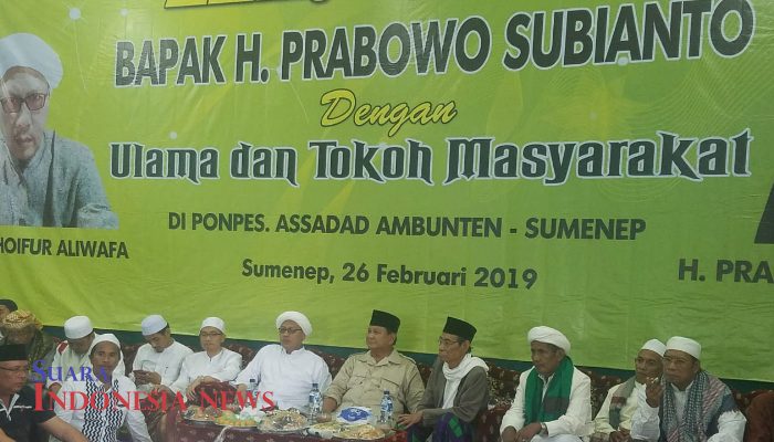 Silaturrahim ke Sumenep, Capres Prabowo Subianto Disambut Ribuan Ulama dan Tokmas