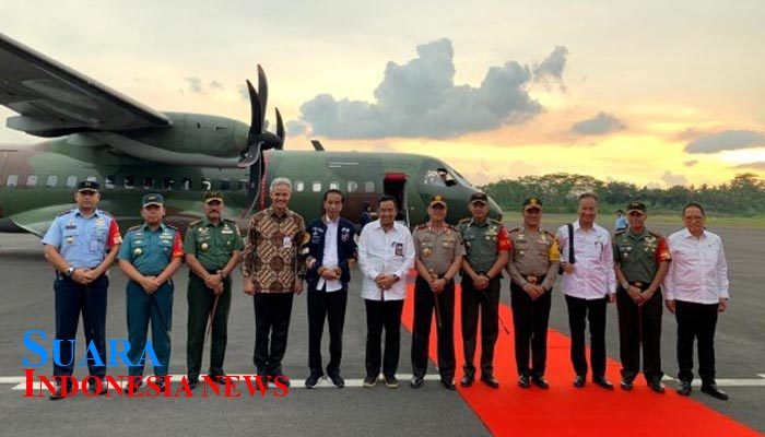 Danlanal Cilacap Sambut Kedatangan Kunker Presiden RI di Cilacap