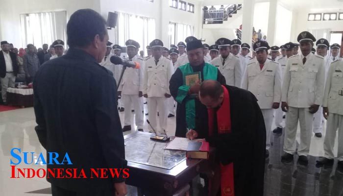 Pelantikan Kepala Desa se-kabupaten Haltim, Berikut Pesan Plt. Bupati