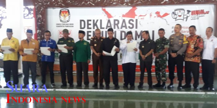 Deklarasi Pemilu Damai, Ketua KPU Berharap Tak Ada Kampanye Gelap dan Hoax