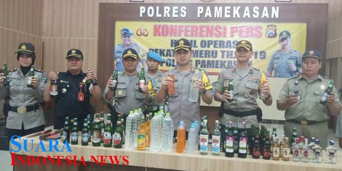 Operasi Semeru 2019, Polres Pamekasan Amankan Ratusan Miras dan Narkoba