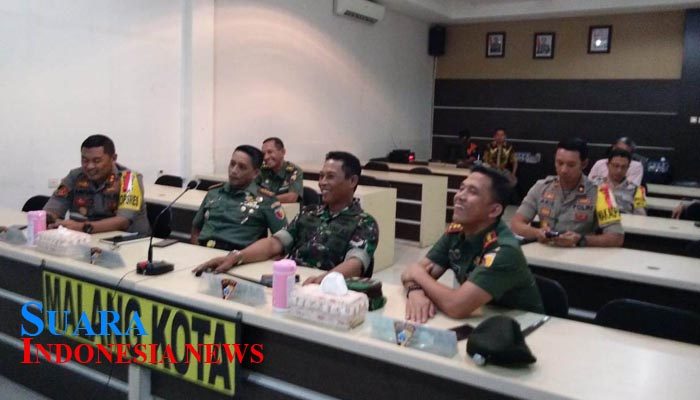Lanal Malang Ikuti Video Converence Bersama Kapolri Dan Panglima TNI Serentak Diseluruh Wilayah