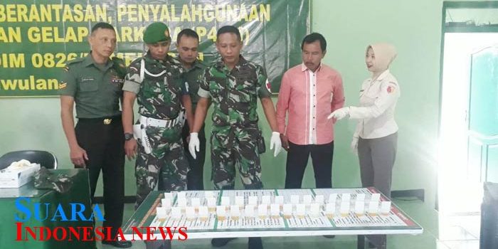 Antisipasi Penyalahgunaan Narkoba, Kodim 0826 Gelar Tes Urine