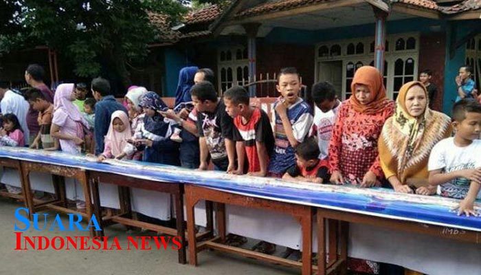 Tradisi Syawalan, Warga Kedungwuni Pekalongan Serbu 350 Meter Gethuk Lindri dan Seribu Es Teh Gratis