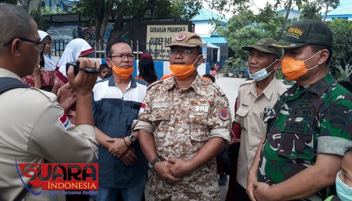 PWI, IJTI, TNI dan BPBD Deliserdang Bagikan Ribuan Masker Cegah ISPA