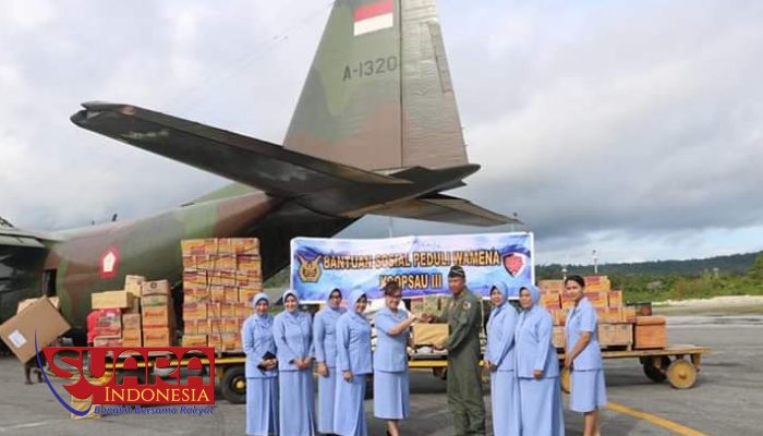 Koopsau dan Ibu Garini Pia Ardhya Garini Daerah III Beri Bantuan Sosial