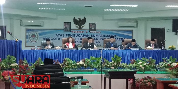 Bupati Nias Saksikan Pengambilan Sumpah DPRD Kabupaten Nias Masa Jabatan 2019 – 2024
