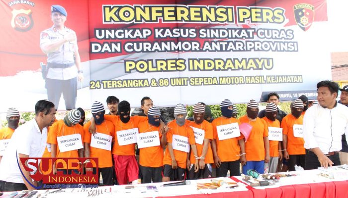 Polres Indramayu Ungkap 86 Unit Kendaraan Hasil Kejahatan Sindikat Antar Propinsi