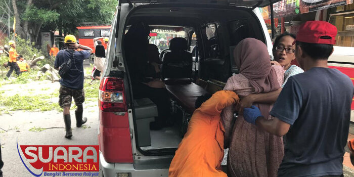 Dua Pengendara Motor Bernasib Malang Tertimpa Pohon Tumbang