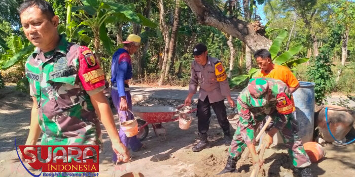 Sinergi TNI-Polri dalam Pembangunan Rumah Warga di Desa Montok