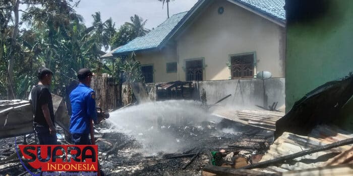 Diduga Tabung Gas Meledak, Satu Unit Rumah Warga Di Aceh Utara Nyaris Ludes Terbakar