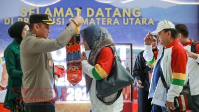 Kapolresta Deli Serdang Sambut Kontingen PON XXI Aceh-Sumut 2024 di Bandara Internasional Kualanamu
