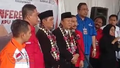 Pilkada 2024, Pasangan Wahyu Indriyanto-Suharyono Resmi Mendaftar ke KPU Pati