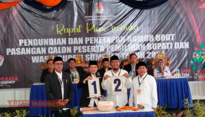 KPU Gelar Pengundian dan Penetapan Nomor Urut Pasangan Calon Bupati dan Wakil Bupati Sumenep