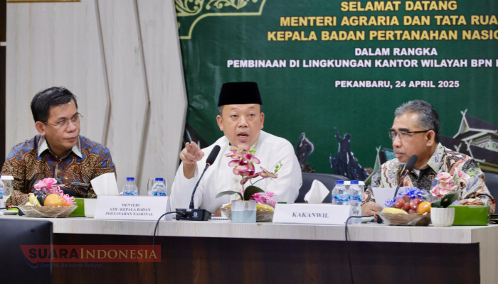 Bina Jajaran Kanwil BPN Provinsi Riau, Menteri Nusron Tegaskan agar Penyelesaian HGU dan Pemetaan Tanah Jadi Prioritas
