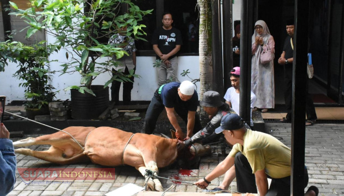Berbagi Kebahagiaan, Kantor Pertanahan Kota Bogor Bagikan Daging Hewan Kurban