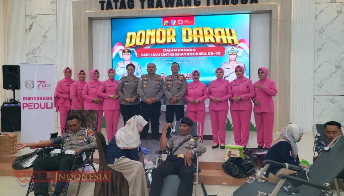Polres Pamekasan Gelar Donor Darah Sambut Hari Lalu Lintas Bhayangkara ke-70