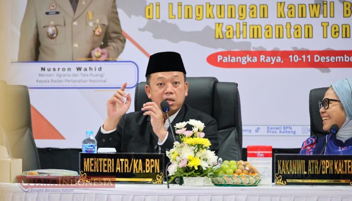 Pembinaan di Kanwil BPN Kalteng, Menteri Nusron Tekankan Pelayanan Pertanahan yang Adaptif, Cepat, dan Bersih