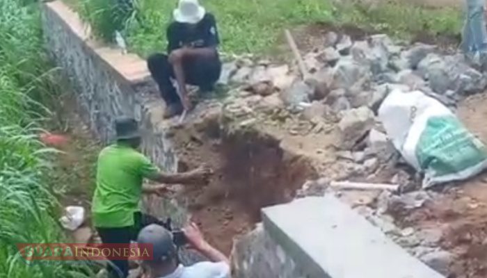 Sempat Viral, Bangunan Talud Ambrol di Puncel Diperbaiki