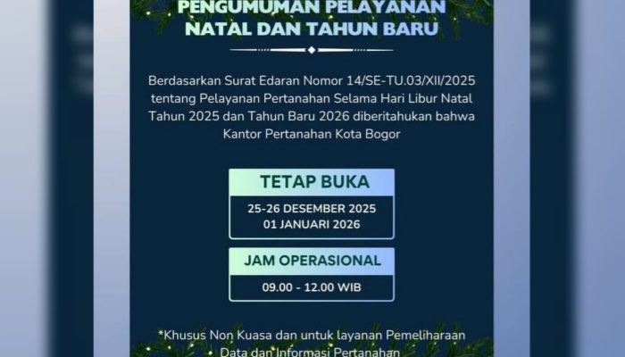 Selama Libur Nataru, Kantah Kota Bogor Tetap Buka Layanan Konsultasi