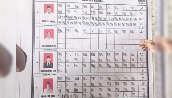 Raih 300 Suara, Samsul Akmal Terpilih sebagai Geuchik Gampong Tanjong Ceungai