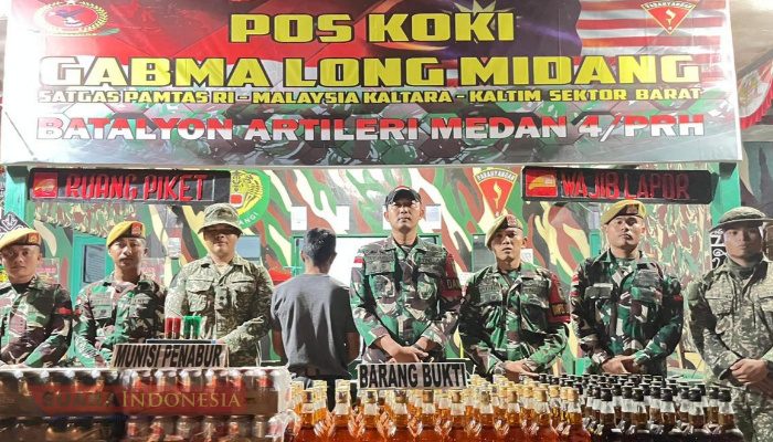 Aksi Sigap Satgas Pamtas Yonarmed 4: Penyelundupan Miras dan Amunisi Ilegal di Perbatasan RI-Malaysia Berhasil Digagalkan