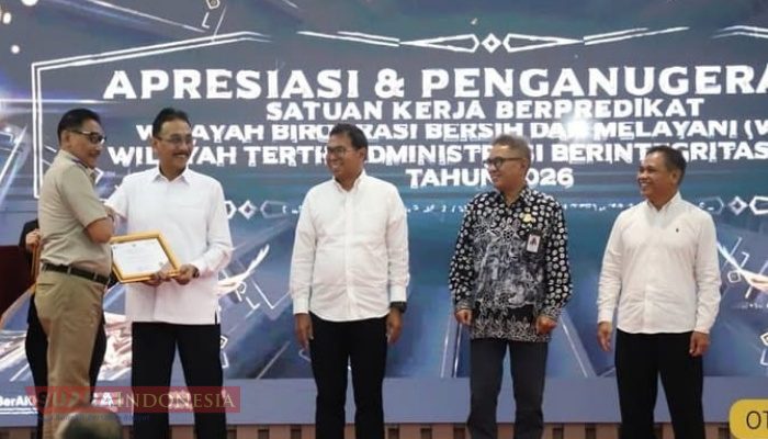 Kementerian ATR/BPN Berikan Apresiasi kepada Satker Peraih Predikat WBBM dan WTAB Tahun 2026