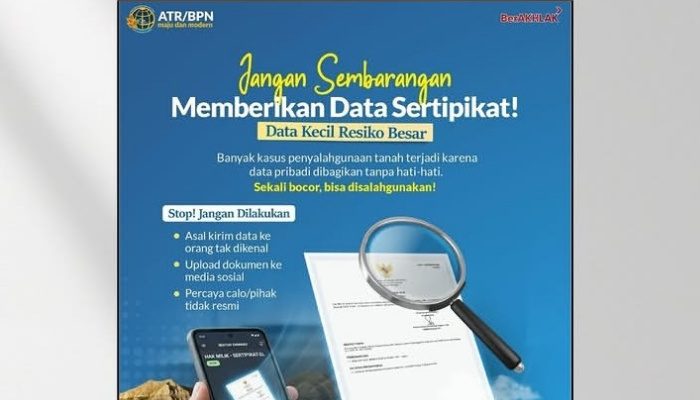 Waspada Penyalahgunaan Data, Kantah Kota Bogor Imbau Warga Jaga Kerahasiaan Sertifikat Tanah