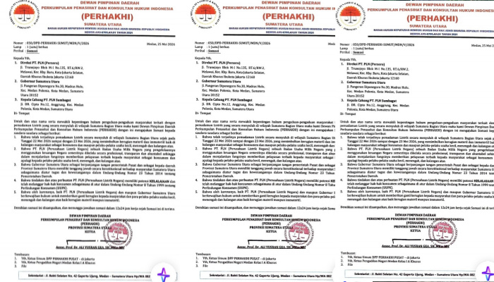 DPD PERHAKHI Sumut Layangkan Somasi ke PLN terkait Blackout di Sumatera Utara, PETISI AHLI Beri Apresiasi