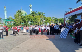 63 Regu SD/MI se-Pamekasan Ikuti Gerak Jalan, Bupati Kholilurrahman: Sarana Pendidikan Karakter