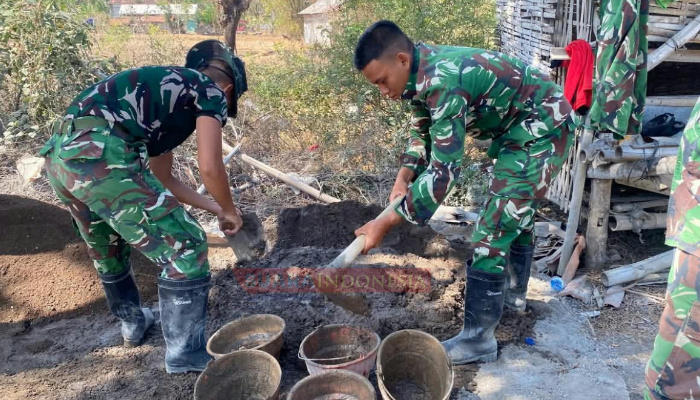 TMMD ke-130 Pamekasan Libatkan Warga Desa Jarin dalam Pembangunan Infrastruktur Secara Manual